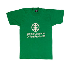 Vintage 80s Boise cascade quirky green single stitch t-shirt size small