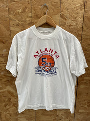 Vintage Atlanta Industries 5th Invitational Basketball T-Shirt White Size L