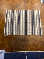 Vintage Striped Southwestern Blanket Throw Rug Serape Boho Fringe