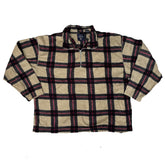 Vintage beige chunky check quarter zip fleece top by Faded Glory size XXL
