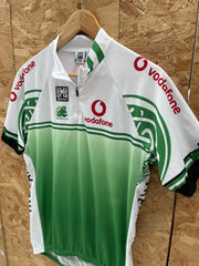 Vintage Santini Vodafone Ireland Cycling Jersey XXL White Green Short Sleeve