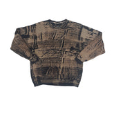 Fruit of the Loom Tie Dye Graphic Crewneck Sweatshirt Size L Brown Black