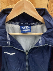 Vintage Y2K navy blue red white Umbro football waterproof windbreaker size large