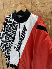 Vintage Schauff Velo Cycling Jacket Red White Black Animal Print M