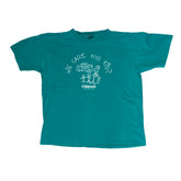 Vintage 90s quirky We Care For Kids single stitch turquoise t-shirt size XL