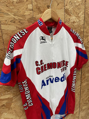 Giordana Cycling Jersey Men's L Red White Blue Cremonese Arvedi Sportswear
