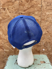 Vintage 80s CertainTeed Trucker Hat Blue Mesh Snapback Baseball Cap Adult Size