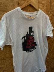 Vintage 80s NPTV steam train single stitch white souvenir t-shirt size small