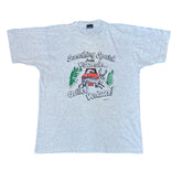 Vintage 90s funny Wisconsin souvenir qurky single stitch grey t-shirt size large