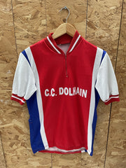 Vintage 80s C.C. Dolhain Cycling Jersey Shirt Red White Blue Size L