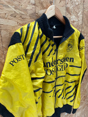 Vintage 60s Sanderstølen Postgiro Cycle Jacket Yellow Black Historic L'Eroica