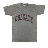 Vintage 80s USA souvenir Colgate college varsity high school print grey T-shirt size small
