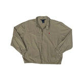 Vintage Ralph Lauren Red Horse Chino Jacket Khaki Cotton Logo Zip Up Mens L Lightweight
