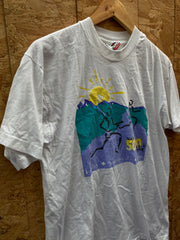 Vintage 90s Valley 5000 marathon run white single stitch t-shirt size medium
