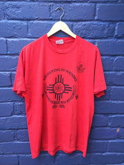 Vintage 80s Gathering of Nations Albuquerque New Mexico marathon USA red single stitch t shirt size
