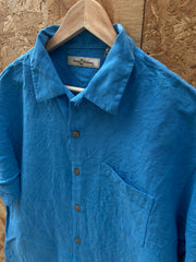 Vintage Y2K blue Hula girl Hawaiian shirt size medium by Tommy  Bahama