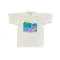 Vintage 90s Valley 5000 marathon run white single stitch t-shirt size medium