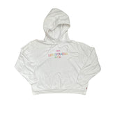 Vintage Y2K Levi Strauss & Co. White Rainbow Logo Hoodie Sweatshirt Size S