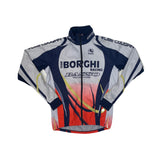 Vintage Giordana Borchi Racing Cycling Jersey L Blue White Red Long Sleeve
