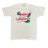 Vintage 90s white funny quote single stitch t-shirt size XL by Fruit of the loom