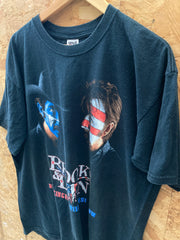 Vintage 90s Neon Circus USA Brooks & Dunn single stitch black t-shirt size XL