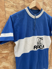 Vintage ARCA Reggiane Cycling Jersey Blue White Short Sleeve Men's XL