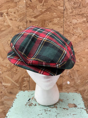 Angelo Litrico Plaid Flat Cap Hat Men's Red Green Plaid Vintage Retro