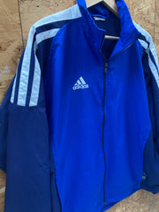 Vintage Y2K navy blue white Adidas climalite shell track jacket size XL