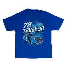 Vintage Y2K NASCAR Martin Truex JR race double side print blue t-shirt size XL