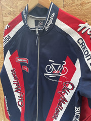 Vintage Huerzeler Cycling Jersey Jacket Max Hurzeler Credit Suisse Red Blue XL