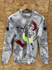 Descente Men's Gray Marble 1/4 Zip Cycling Jersey XL