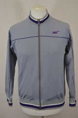 Vintage Y2K grey purple Asics tracksuit training zip track top size small