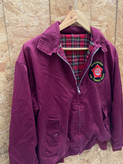 Vintage MOD soul skin punk maroon tartan inner Harrington style jacket size S