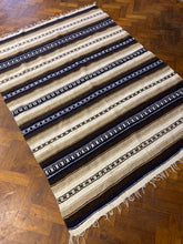Vintage Striped Woven Rug Blanket Southwestern Boho Home Decor