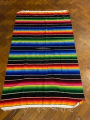 Serape Blanket - Mexican Blanket - Rainbow Stripe - Southwestern Decor - Throw Blanket