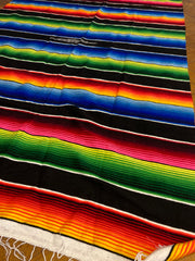 Serape Blanket - Mexican Blanket - Rainbow Stripe - Southwestern Decor - Throw Blanket