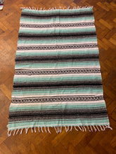 Serape Blanket Baja Style Southwest Stripe Fringe Throw Beach Yoga Blanket