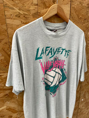 Vintage Single Stitch Lafayette College Volleyball T-Shirt - XL - Gray