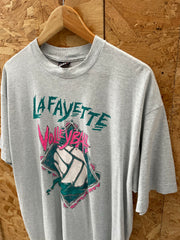 Vintage Single Stitch Lafayette College Volleyball T-Shirt - XL - Gray