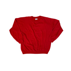 Vintage 90s Hanes Red Minimal Blank Raglan Crewneck Sweater XL