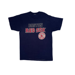 Vintage 80s Boston Red Sox Single Stitch T-Shirt - Navy Blue M