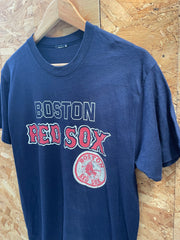 Vintage 80s Boston Red Sox Single Stitch T-Shirt - Navy Blue M