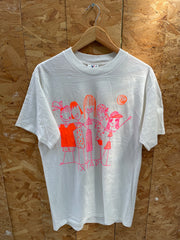 Yazbek Vintage T-Shirt, Size L, White, Graphic Tee, Quirky Girls Illustration