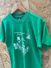 Vintage 90s BEST M Green St. Mary's Catholic Church Freeport Illinois T-Shirt