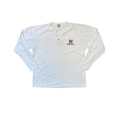 Vintage Nantucket Henly Long Sleeve Single Stitch Shirt L White Cotton