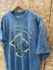 Vintage 90s Conway Scenic Railroad Single Stitch T-Shirt - Blue - Size L