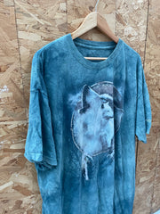 Vintage 90s The Mountain Grungy Wolf Tie Dye T-Shirt - 2XL - Teal