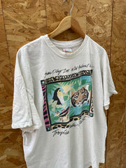 Vintage 90s Thrashed San Diego Zoo Single Stitch T-Shirt - White - Size XL