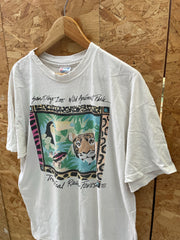 Vintage 90s Thrashed San Diego Zoo Single Stitch T-Shirt - White - Size XL
