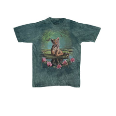 Vintage The Mountain Men's Size S Green Tie Dye Tiger Cub T-Shirt